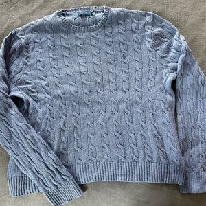 Light Blue Polo Ralph Lauren Cableknit sweater 2XL